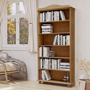 Estante para Livros Madeira Maciça 5 Prateleiras 190cmx85cm Rubi Freijó