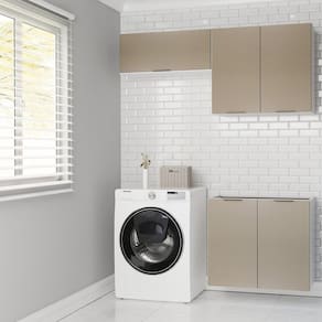 Lavanderia Modulada 3 Peças sem Tampo sem Rodapé Ipanema Cabecasa Madeiramadeira Cinza Trama