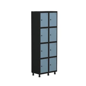 Armário Locker Guarda-roupa 8 Portas Aço Grp 502/8 Preto/Azul Dali