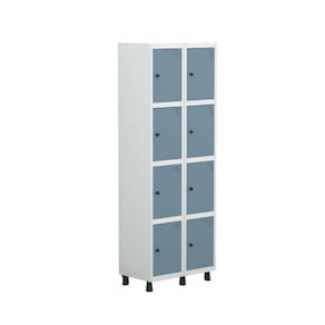 Armário Locker Guarda-roupa 8 Portas Aço Grp 502/8 Branco/Azul Dali