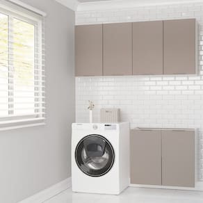 Lavanderia Modulada 3 Peças sem Tampo sem Rodapé Ipanema Cabecasa Madeiramadeira Cinza Trama
