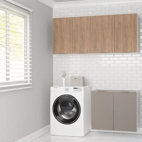 Lavanderia Modulada 3 Peças sem Tampo sem Rodapé Ipanema Cabecasa Madeiramadeira Cinza/Acácia