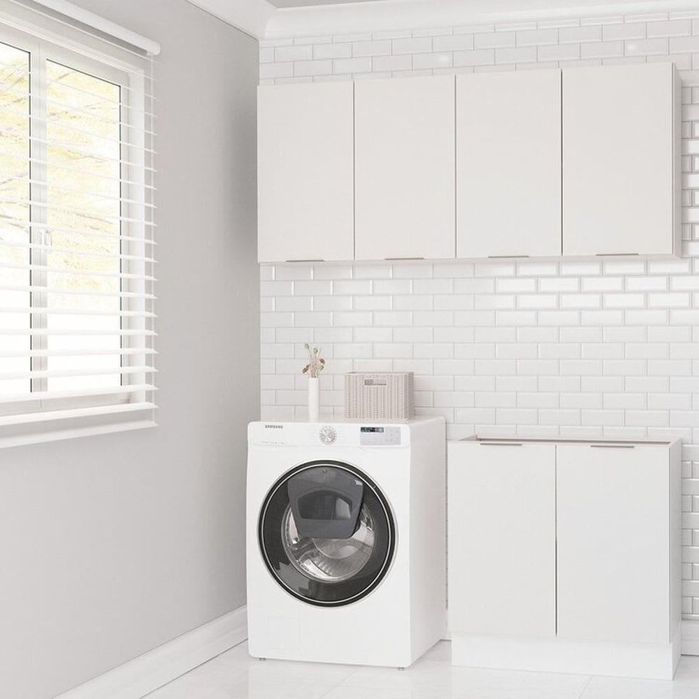 Lavanderia Modulada 3 Peças sem Tampo com Rodapé Ipanema Cabecasa Madeiramadeira Branco