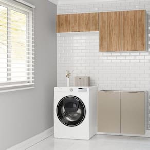 Lavanderia Modulada 3 Peças sem Tampo sem Rodapé Ipanema Cabecasa Madeiramadeira Cinza/Acácia
