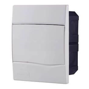 Quadro de Distribuição Embutir 5 DIN Tramontina Porta Branca