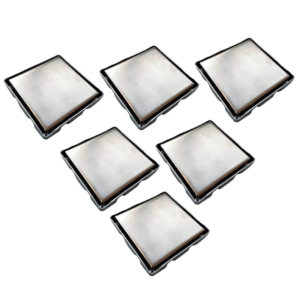 Ralo Oculto Invisivel 15X15 Inox Kit 6 Uni Anti Odor Cozinha Banheiro Varanda Box