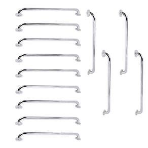 Barra de Apoio 70cm Inox Kit 13 Unidades Suporte Cadeirante Idoso Gestante Banheiro Box Corrimao Escada Casa Predio Resistente Seguro