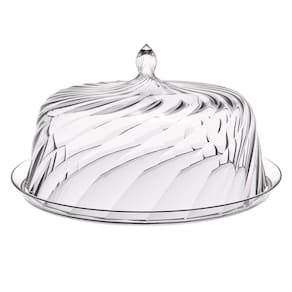 Porta Bolo Torta 25cm Transparente Glassy com Cúpula Crippa Boleira Doces Petiscos