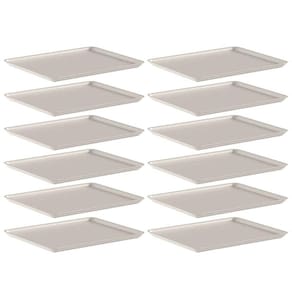 12 Bandejas para Servir 27x22cm Bege Ou Plásticas Restaurante Hotel Refeitório