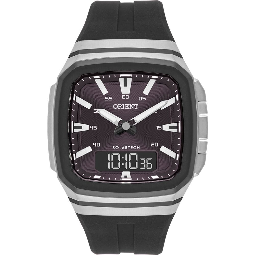 Relógio Orient Solartech Masculino Anadigi Gbspa003 Prata