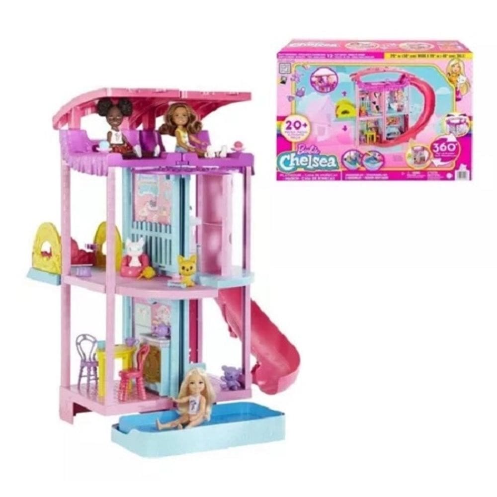 Barbie Chelsea Casa Mansão De Bonecas 360° - 50 Cm e 20 Acessorios - Mattel