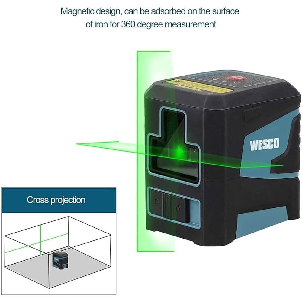 Nível Laser Linha Cruzada Verde Ws8915k WESCO C/SUPORTE