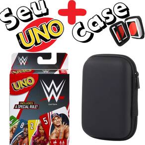 Kit Case + Jogo de Cartas UNO - WWE World Wrestling Entertainment Luta Livre