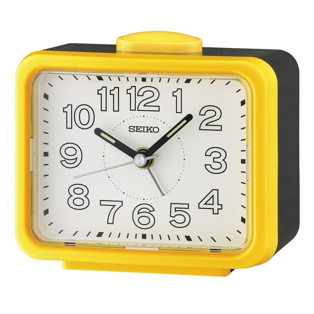 Despertador SEIKO Akarui Amarelo Brilhante e Acrílico Preto