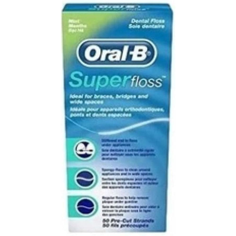 Oral B 50 Fios Superfloss Sabor Menta - 50 Fios Pré-Cortados
