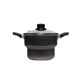 Cuscuzeira 18cm Antiaderente Tampa Vidro Eirilar Grafite