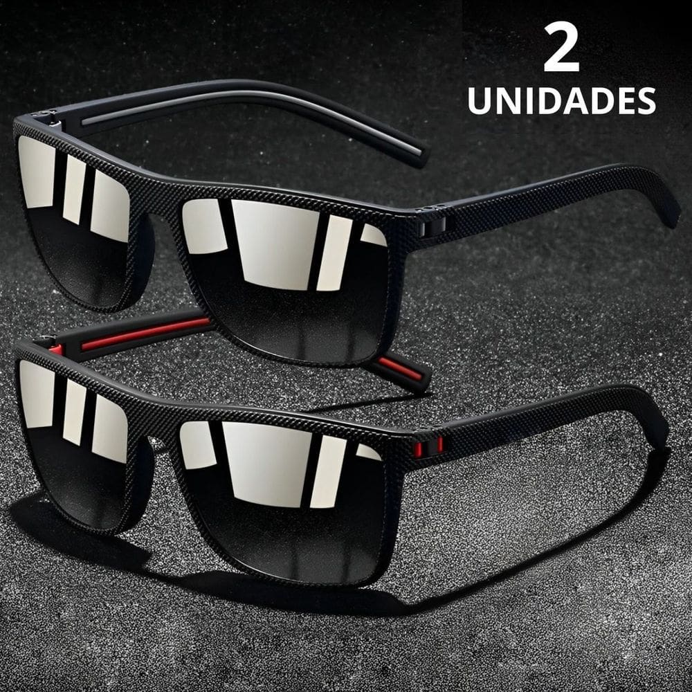 Kit 2 Óculos De Sol Masculino Texturizado Polarizado Com Proteção UV400