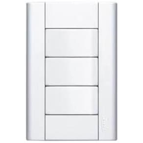 Interruptor Simples 16A 4X2 3 Teclas Branco Modulare Fame