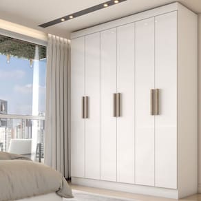 Guarda-Roupa Casal Valparaíso 6 Portas 2 Gavetas Branco - Panorama Móveis