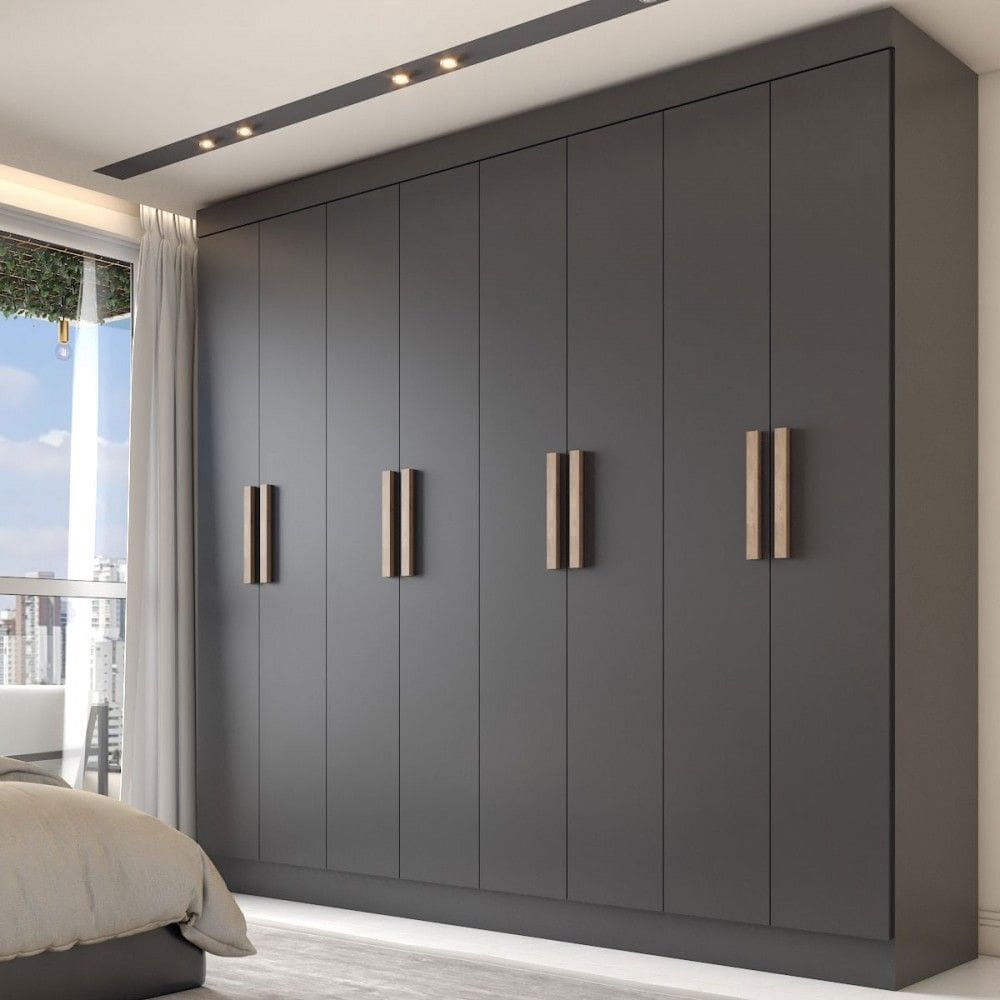 Guarda-Roupa Casal Valparaíso 8 Portas 4 Gavetas Preto - Panorama Móveis