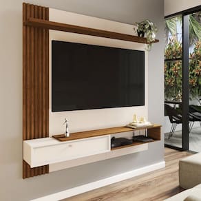 Painel para TV Até 55 Polegadas Sunset 1 Porta Freijó/Off White - Panorama Móveis