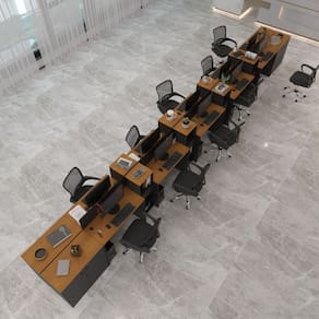 Estação de Trabalho 10 Lugares Smart Office 10 Mesas 8 Armários 4 Aparadores
