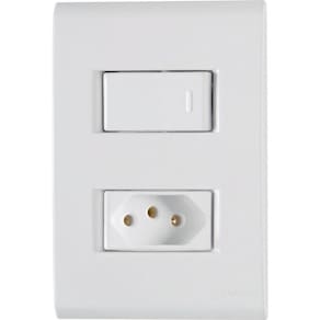 Conjunto 4 X 2 Com 1 Interruptor Simples 10a 250v E 1 Tomada 2p+t 20a 250v Liz Branco - Tramontina