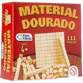 Material dourado para aprender matematica 111 peças madeira