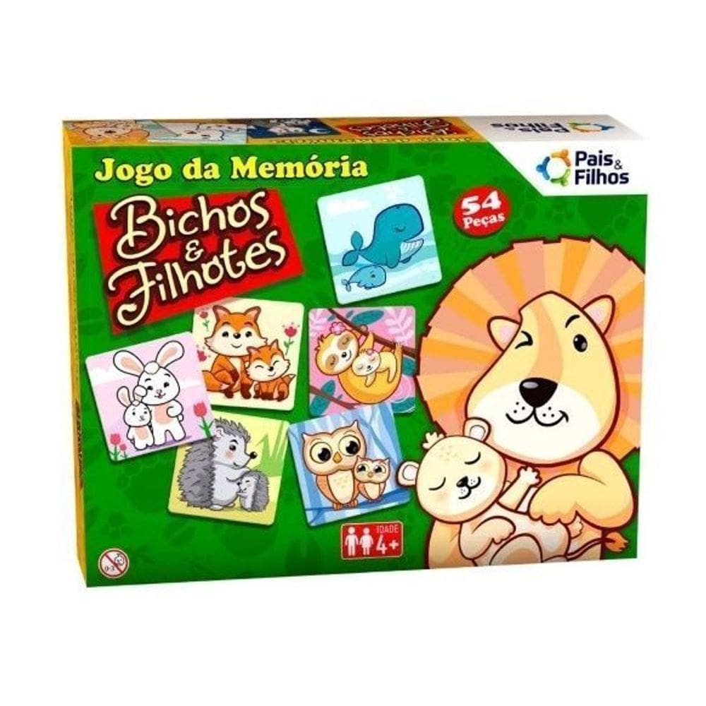Jogo da Memória Bichos e Filhotes Pais e Filhos 0962