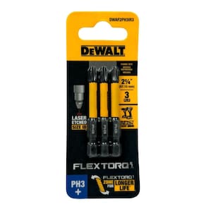 Ponta Phillips #3 Flextorq 2 1/4" 3 Peças DWAF2PH3IR3 DeWalt - Unica Unico