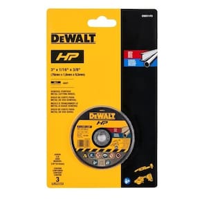 Disco De Corte Abrasivo HP3 "X1/6"X3/8" 3 Peças DW8711P3 DeWalt - Unica Unico