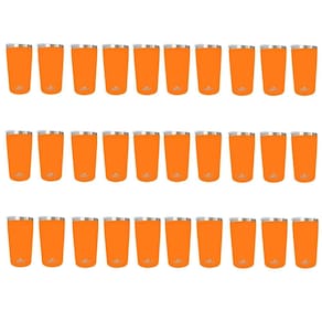 Kit 30 Copos Térmicos Aço Inox 420ML Branco p/ Água Cerveja Café - Quente e Frio - Unica Unico