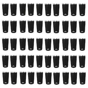 Kit 50 Copos Térmicos Aço Inox 420ML Preto p/ Água Cerveja Café - Quente e Frio - Unica Unico
