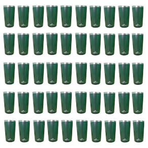 Kit 50 Copos Térmicos Aço Inox 420ML Verde p/ Água Cerveja Café - Quente e Frio - Unica Unico