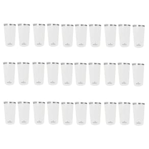 Kit 30 Copos Térmicos Aço Inox 420ML Branco p/ Água Cerveja Café - Quente e Frio - Unica Unico