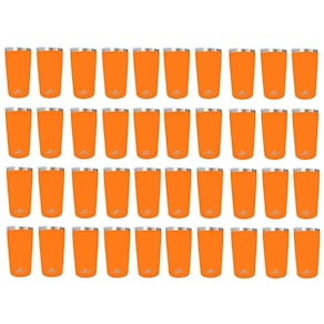 Kit 40 Copos Térmicos Aço Inox 420ML Branco p/ Água Cerveja Café - Quente e Frio - Unica Unico