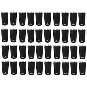 Kit 40 Copos Térmicos Aço Inox 420ML Preto p/ Água Cerveja Café - Quente e Frio - Unica Unico