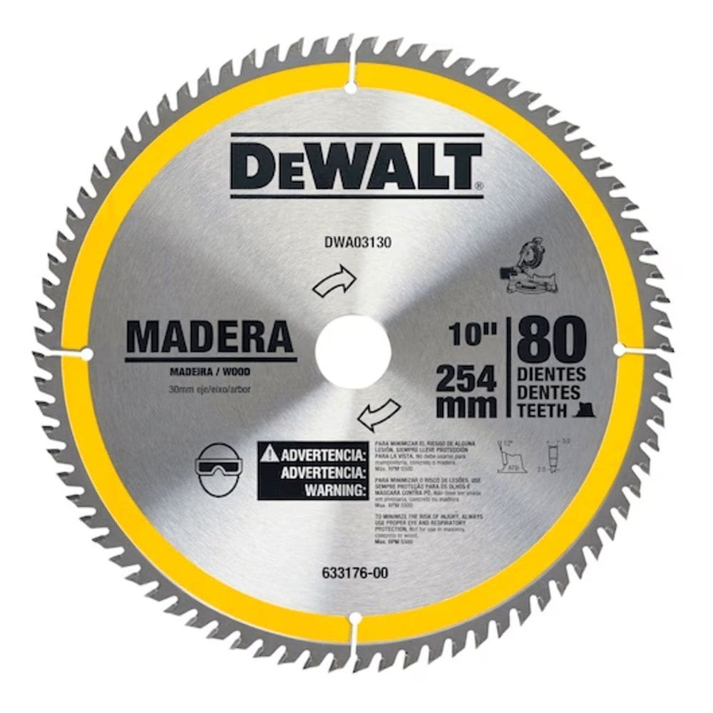 Lâmina Serra Esquadria 10" 80 Dentes Madeira DWA03130 DeWalt - Unica Unico