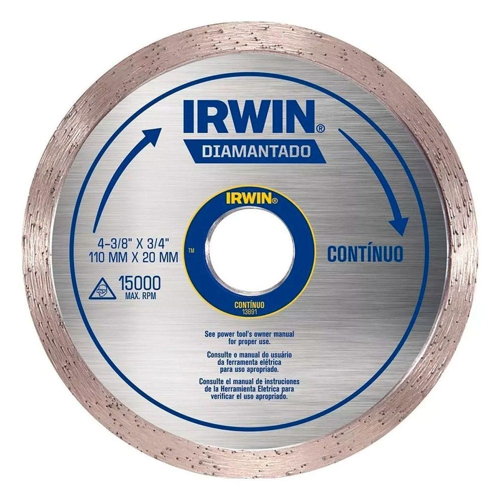 Disco Diamantado Liso 110x20mm IW13891 Irwin - Unica Unico