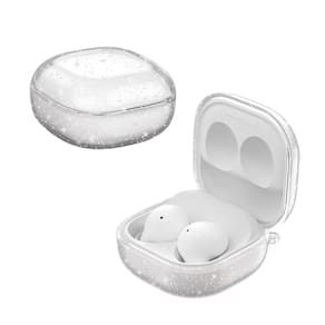 NERDCASE, Case Silicone Transparente com Glitter, Compatível com Galaxy Buds FE/2/Pro/Live