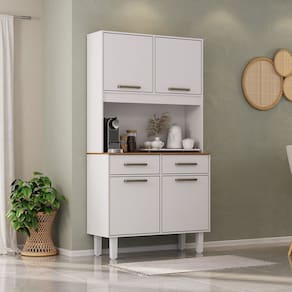 Kit Pop Plus - Armario para Cozinha Mdp 4 Portas 2 Gavetas Branco
