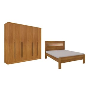 Quarto De Casal Guarda-Roupa 6 Portas Portugal E Cama Casal Safira Espresso Móveis Cinamomo