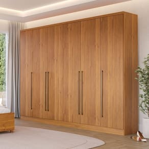 Guarda-Roupa 6 Portas Portugal E Comoda 4 Gavetas Chicago Espresso Móveis Cinamomo