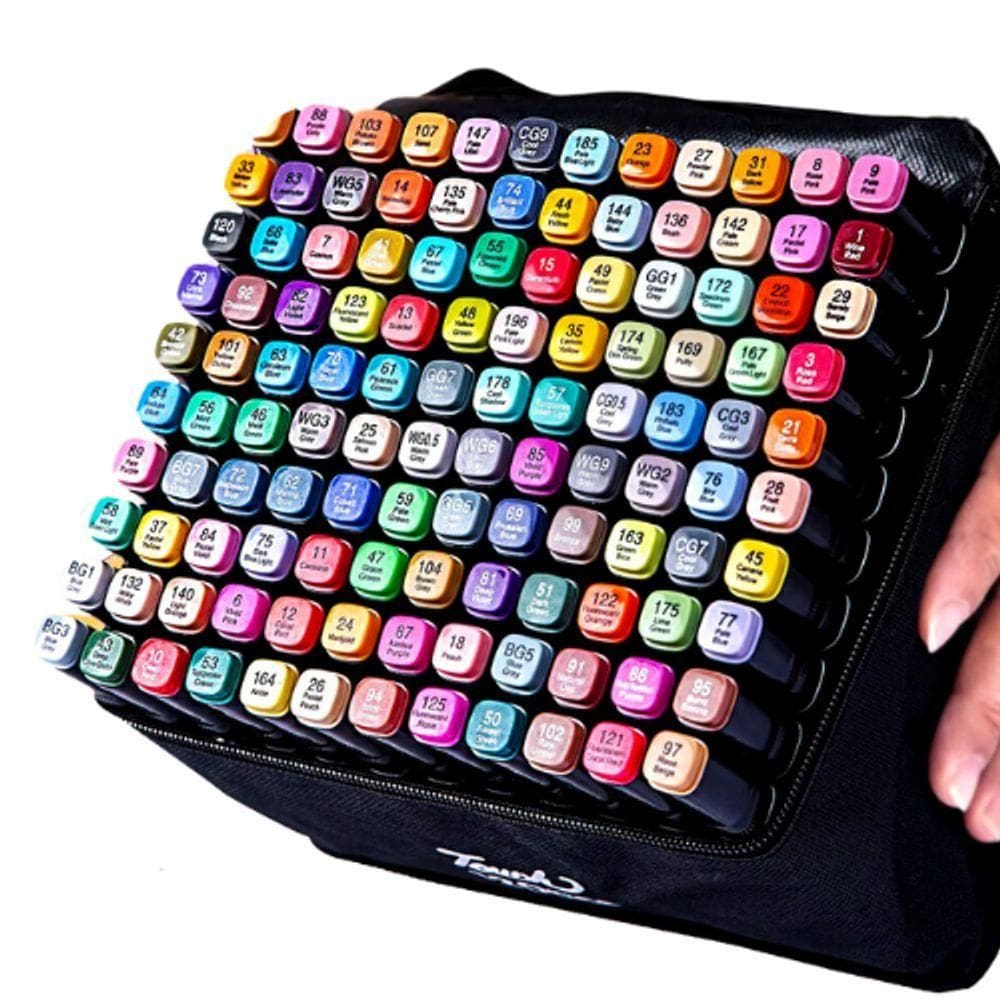 Conjunto De Canetas Marcador Permanente Ponta Dupla 60 Cores