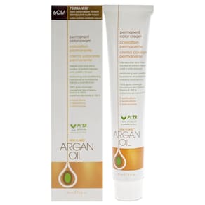 Cor de cabelo: um único corante permanente, óleo de argão, 90 ml e 6 cm