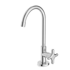 Kit com 3 Torneira para Lavatório de Mesa Bica Alta Cross Cromado Cromado