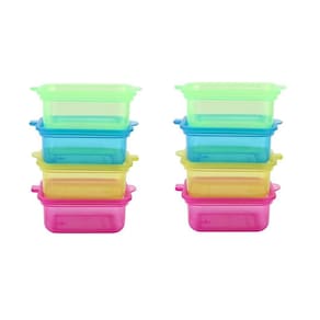 Kit 8 Mini Potes Plásticos Coloridos Retangulares 6Cm Clink