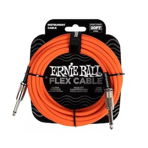 Cabo Ernie Ball Flex P10 Reto 20Ft 6,1Mt Laranja