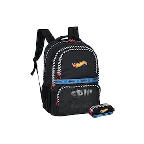 Kit Mochila Costas + Estojo Triplo Luxo Hot Wheels - Preto