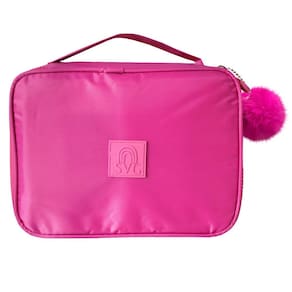 Estojo Jumbo Box Juvenil Feminino Espaçoso Pom Pom Rosa